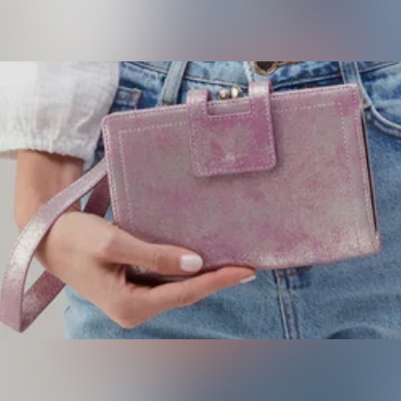HOBO Handbags - Metallic Pink Wristlet Wallet